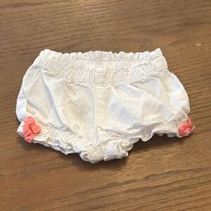 Gymboree White Diaper Cover with Coral Bows